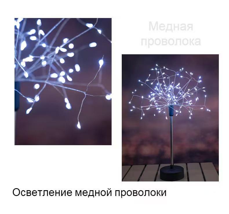 Copper Wire Fireworks Desk Lamp - Dandelion Starry Light, Warm Indoor Decoration, Birthday & Christmas Gift