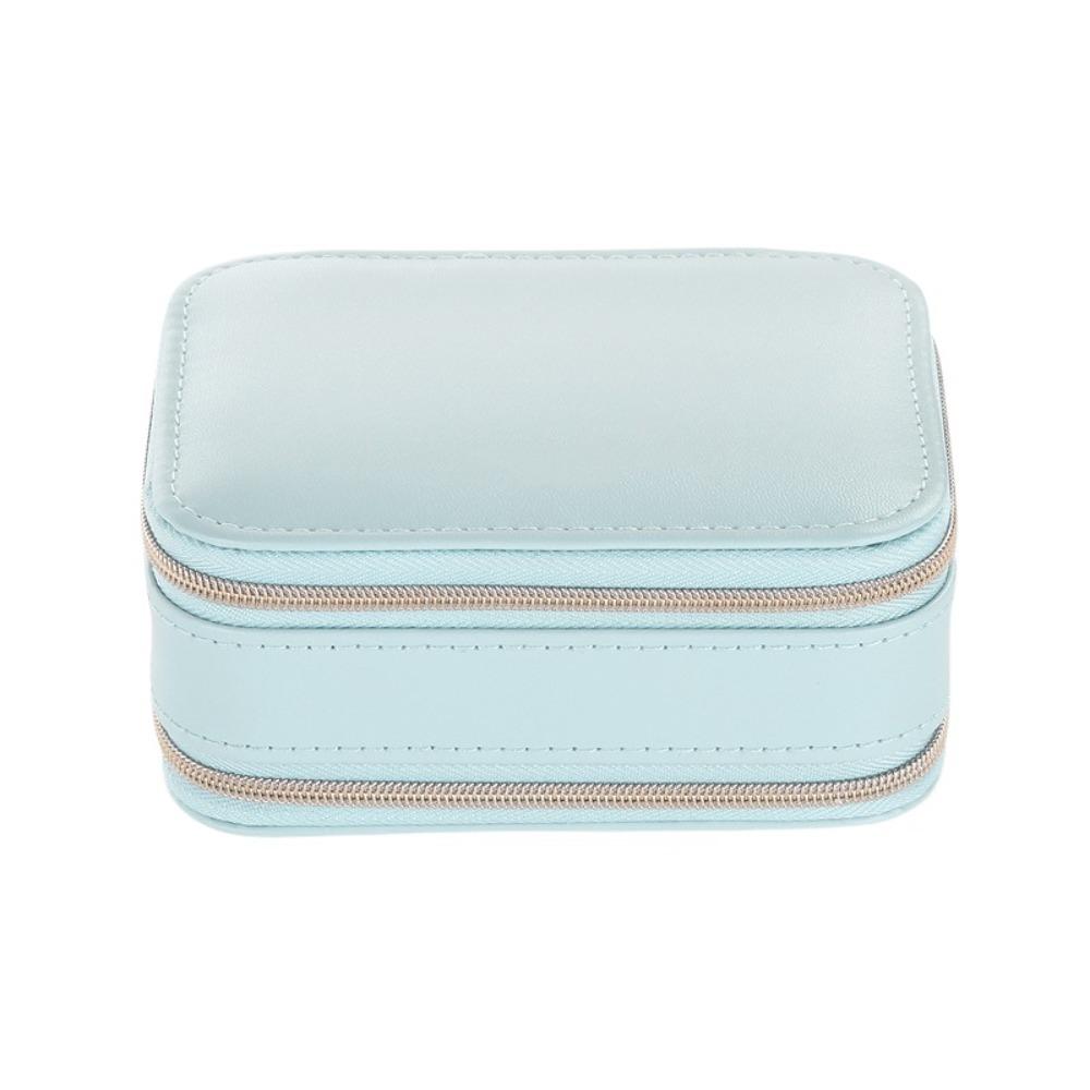 

with Mirror Earring Storage Case PU Leather Jewelry Display Box Simple Rings Holder Outdoors синий