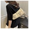 Y2k Pu Leather Shoulder Bag Vintage Zipper Handbag Fashion Women's Armpit Bag  Commuting