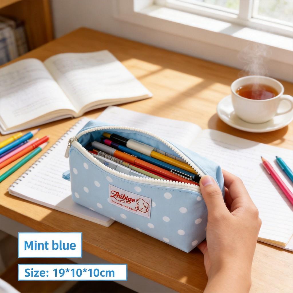 Style Puppy Dot Pencil Case With Large Capacity For Students And Office Use