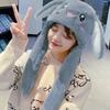 Rabbit Hat Ear Moving Jumping Hat Cute Bunny Plush Hat Cap for Women Girls Cosplay Christmas Party Holiday Hat Props