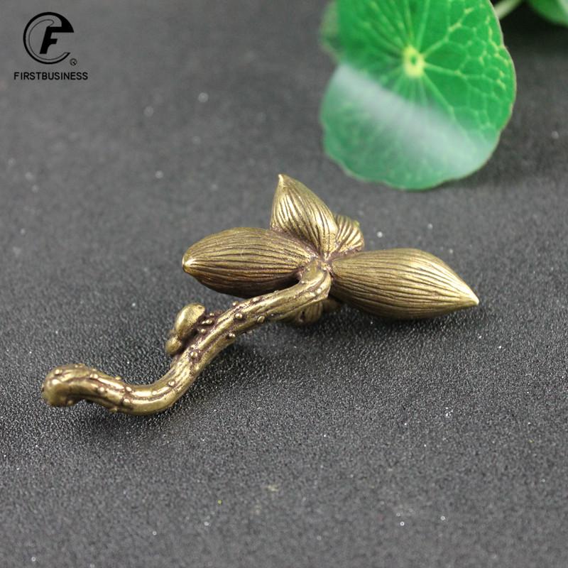 Antique Bronze Lotus Pen rack Desktop Decorations Incense Burner Vintage Copper Zen Tea Table Ornament Home Decor Crafts