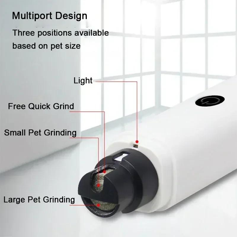 Electric Dog Nail Clippers for Dog Nail Grinders Rechargeable USB Charging LED Light Pet Cat Paws Nail Grooming Supplies