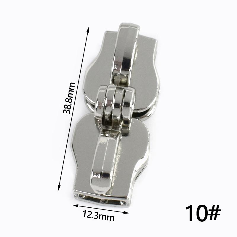 2/5/10Pairs 5# 8# 10# Lockable Nylon Zipper Sliders Double Hole Safety Zip Lock for Luggage Zips Puller Closure Repair Accessory