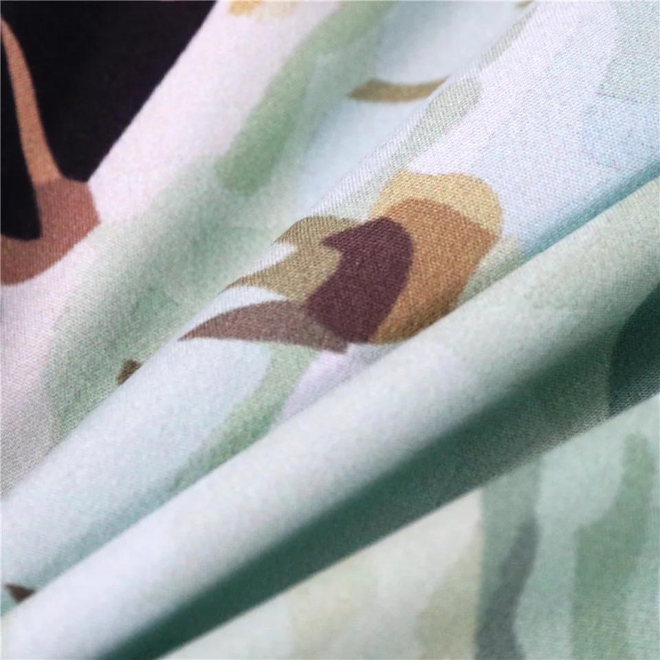240x20cm Cactus Beding Set Hot Black Background Soft Duvet Cover Sets Printed Plant Jacquard Warm Comforter Beding Sets 3 Pcs W32T