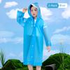 Dingqing Children's Outdoor Disposable Raincoat, Waterproof, Thickened, Hooded, Portable, Extended Length, White Rain Poncho, Storm-Proof