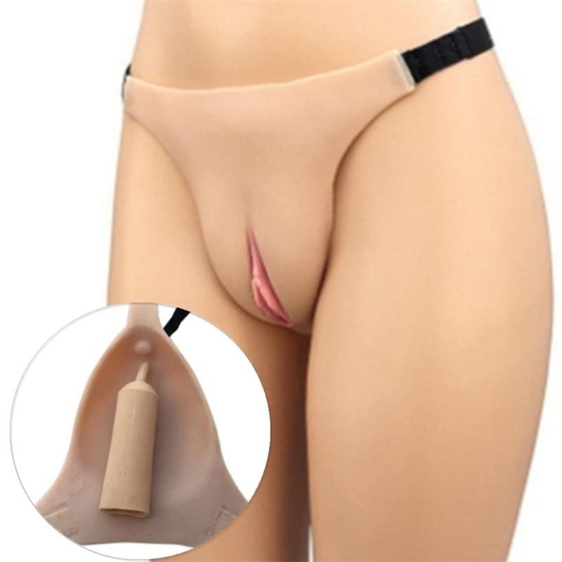 Cross Dresser Underwear Pad Silicone Artificial Fake Vagina Built-in Pad with Lifelike Clitoris