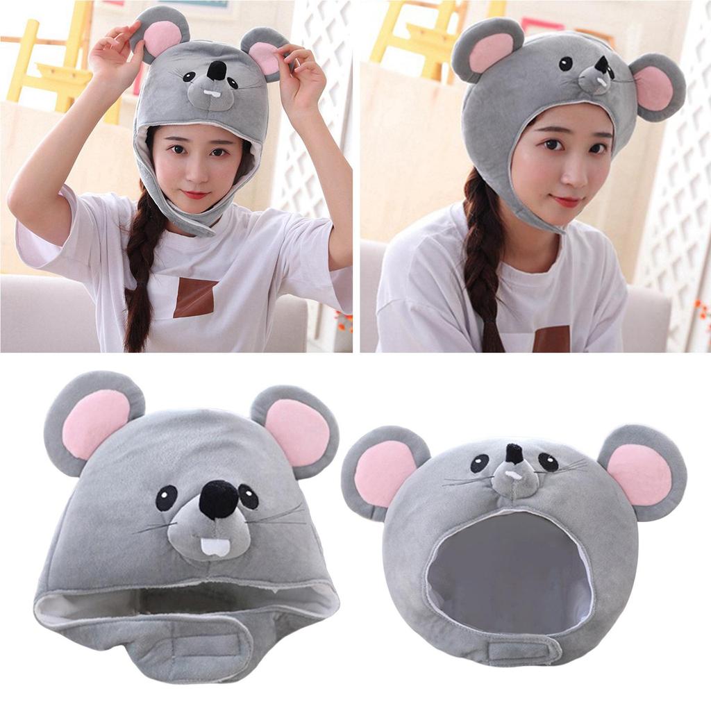 Gray Mouse Headgear Adults Gift Photography Props Headband Soft Funny for Christmas Party Halloween Selfie Accessories