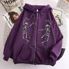 Women's Hooded Zip Up Loose Fit Long Sleeve Printed Butterfly Casual Cardigan Sweatshirt Jacket