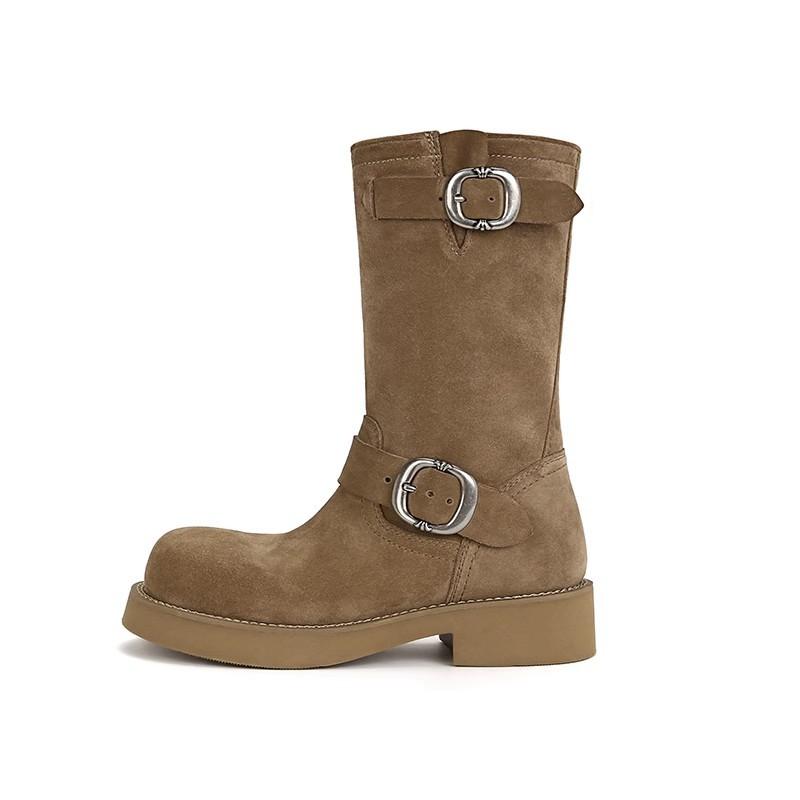 New spot grape mother autumn and winter new retro metal buckle round head polished Martin boots belt buckle locomotive stack