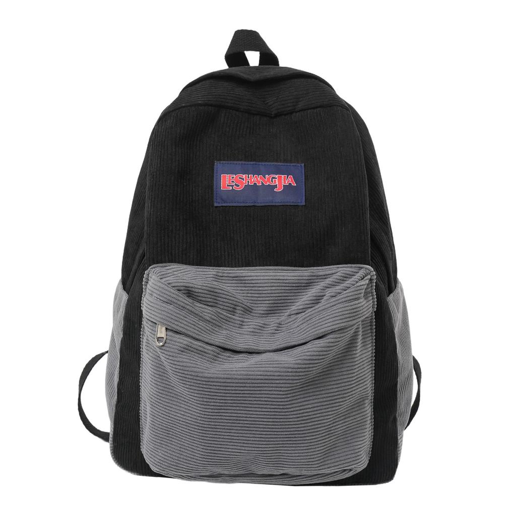 Schoolbag Harajuku Vintage Corduroy Backpack Women's Simple Versatile Large Capacity Student School Bag Casual Backpack