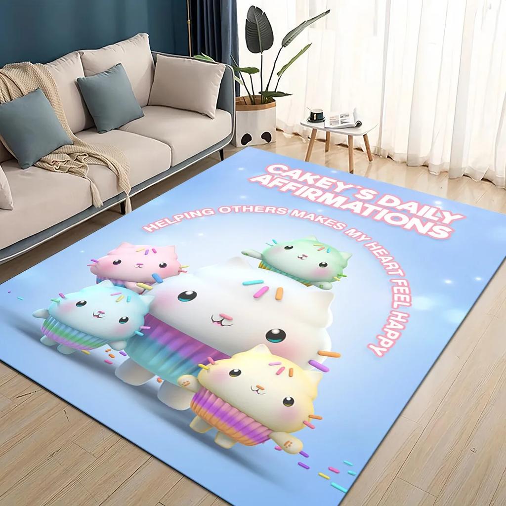 2025 New Style Gabbys Dollhouse Cartoon Girl Gift Carpet Rug for Living Room Bedroom Home Sofa Decoration,kid Non-slip Floor Mat