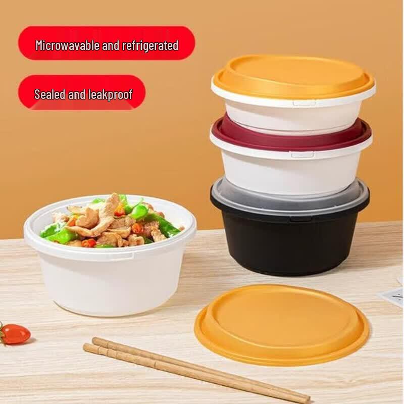 ZLIII Disposable Plastic Round Bowls with Lids