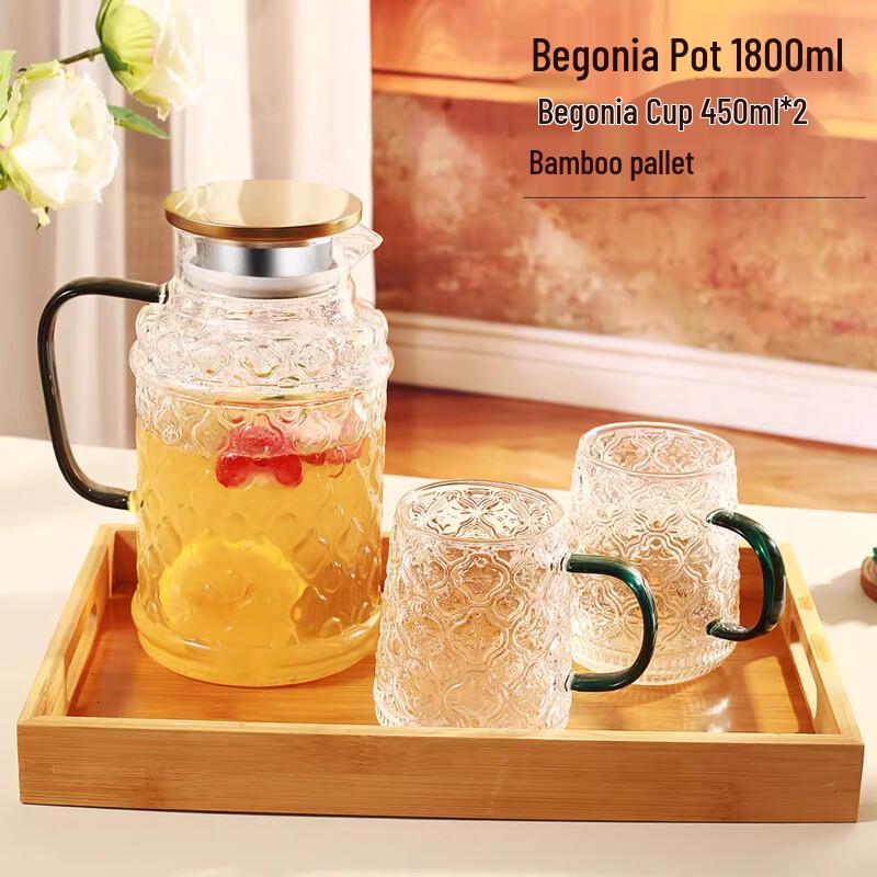 Heat-Resistant Glass Water Pitcher & Cup Set