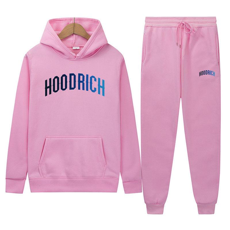 Set Două Piese Hanorac cu Imprimeu Model Hoodrich și Bluză de Trening