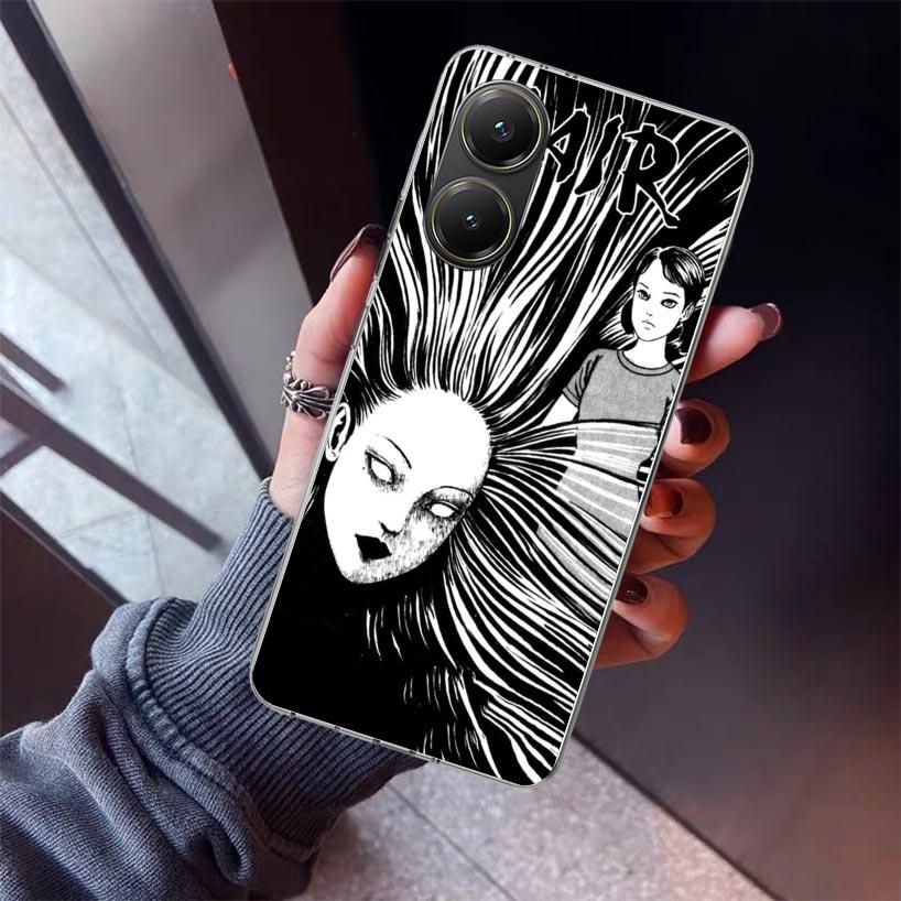 Japanese Horror Comic Anime Phone Case For Xiaomi Poco X7 X6 X5 Pro F7 Ultra Redmi 15C 15 13 13C 12 12C 10 10A 10C 9 9A 9C 9T Sh