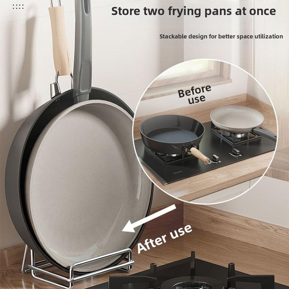 Space Saving Countertop Cookware Rack Vertical Pot Lid Drying Rack Durable Pot Rack