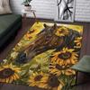 Sunflower Horse Rug: Bring Nature Indoors with Charming Floral Design | Comfortable Living Room Carpets Skid resistant carpet