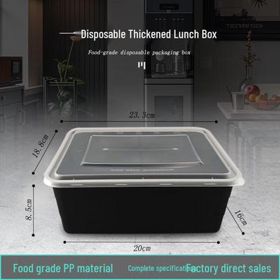 Disposable Rectangular Black Takeaway Containers