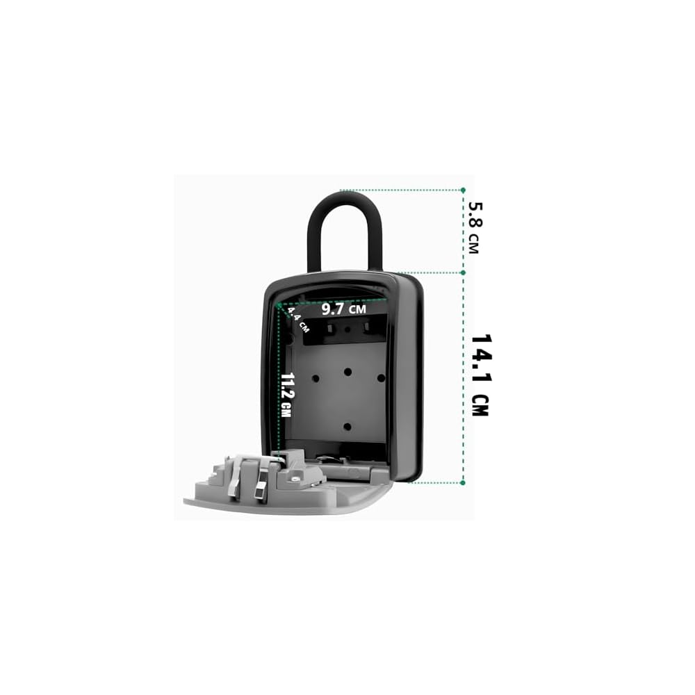 Large Capacity Key Box - C-Timvasion Safe with 4-Digit Combination Lock, Padlock, Key Storage Box,
