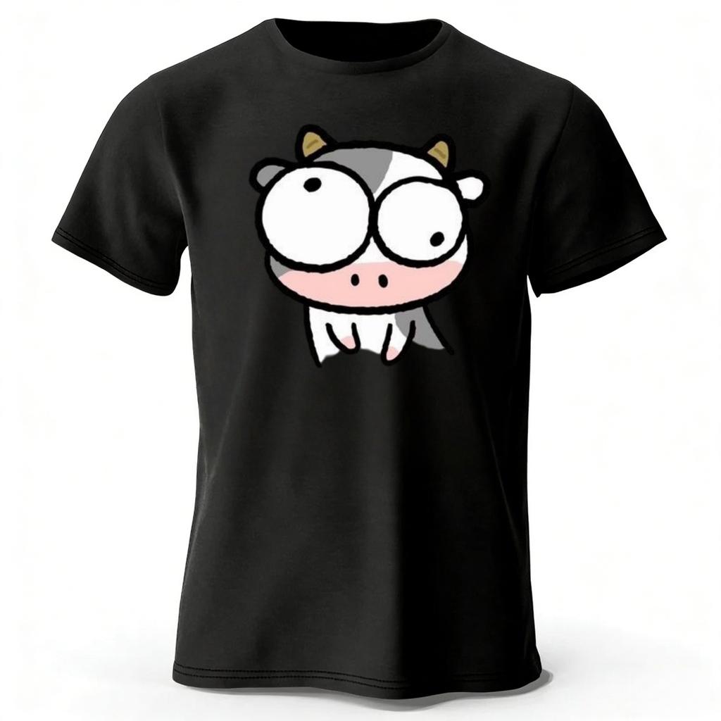 Looking At The Silly Cow It's Funny and Creative Cotton Short Sleeved Men Casual Sports T-shirt