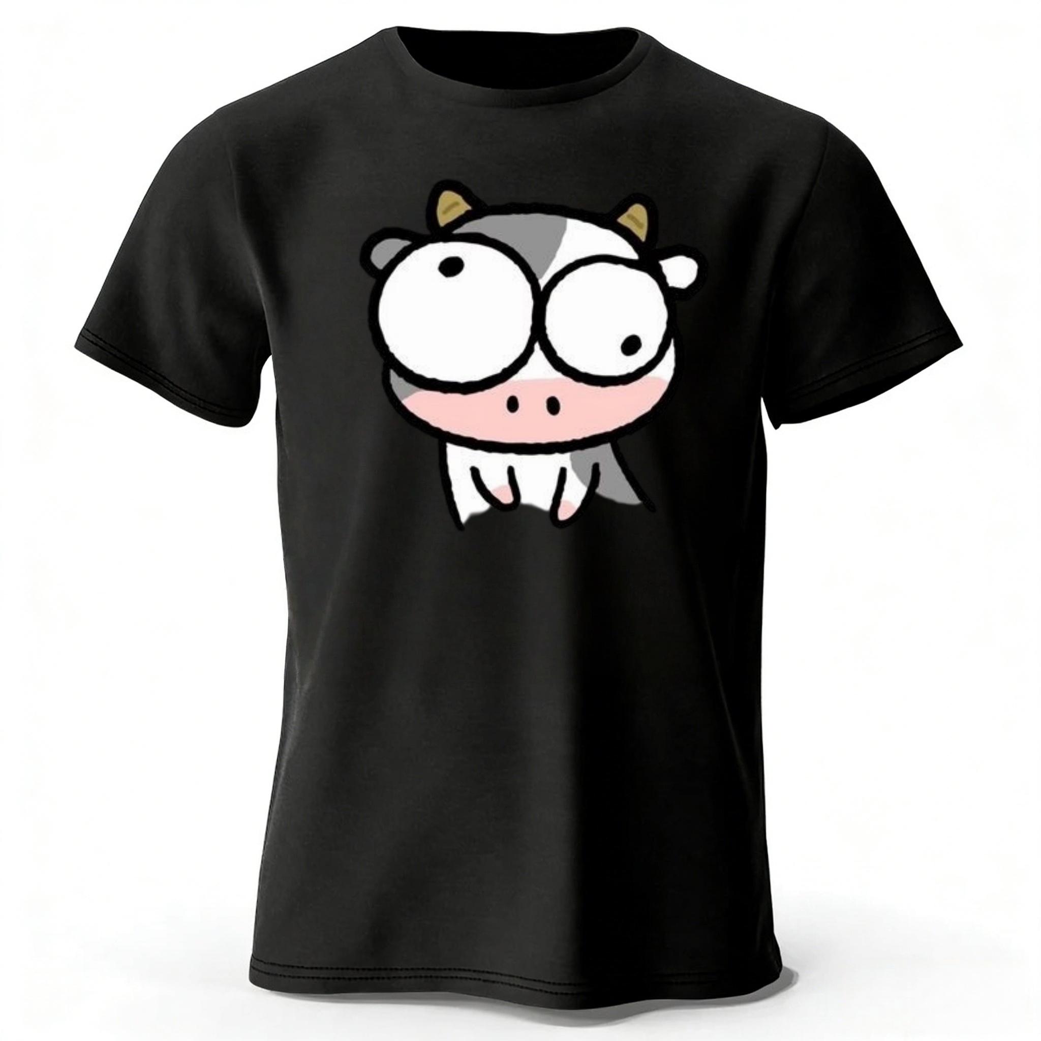 

Looking At The Silly Cow Its Funny and Creative Pure Cotton Short Sleeved Menswomens Fashionable New Casual Sports Tshirt M