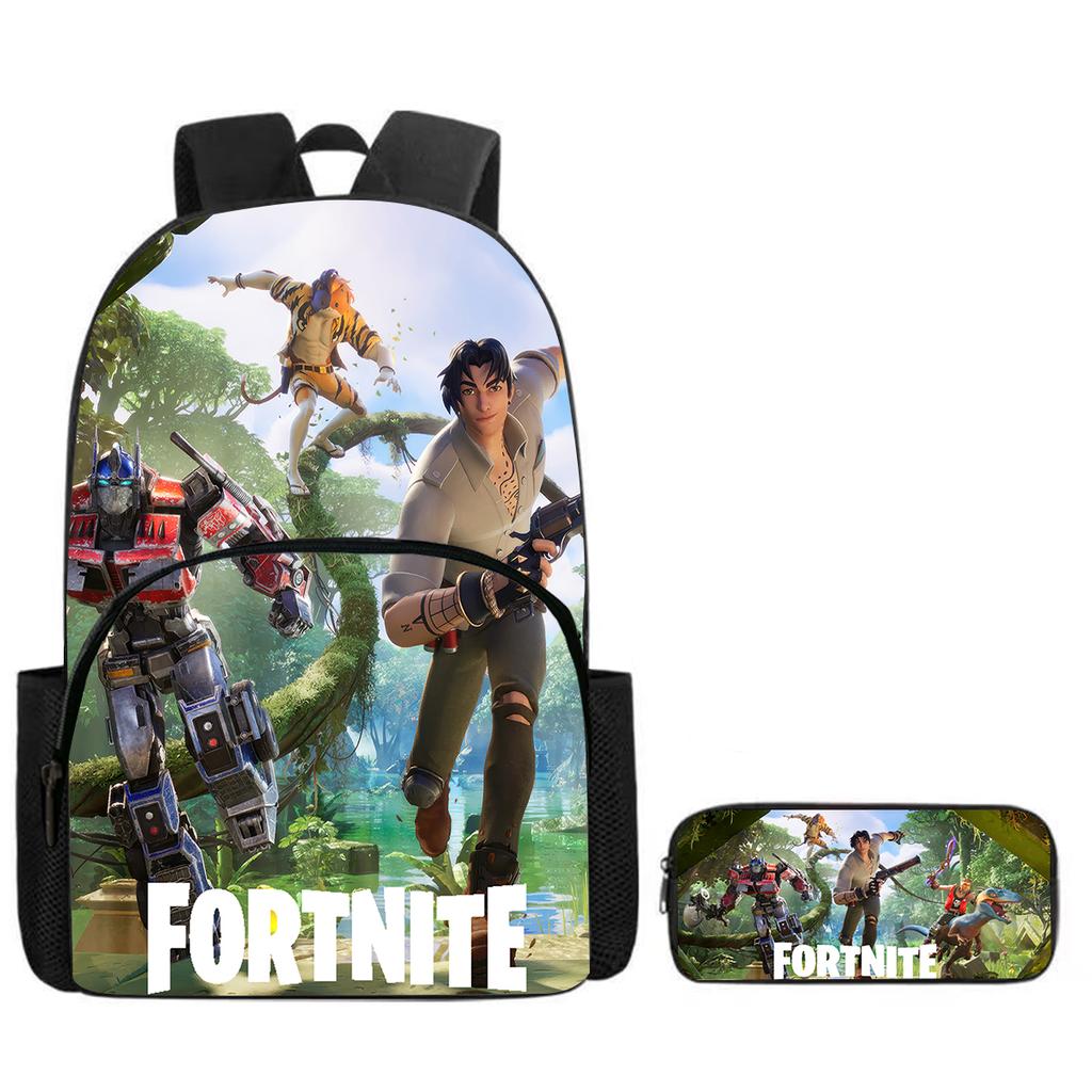 Fortnite Large Capacity Backpack Pencil Case Set - Cartoon Gaming School Supplies for Kids 5-8 Years, Unisex Gift