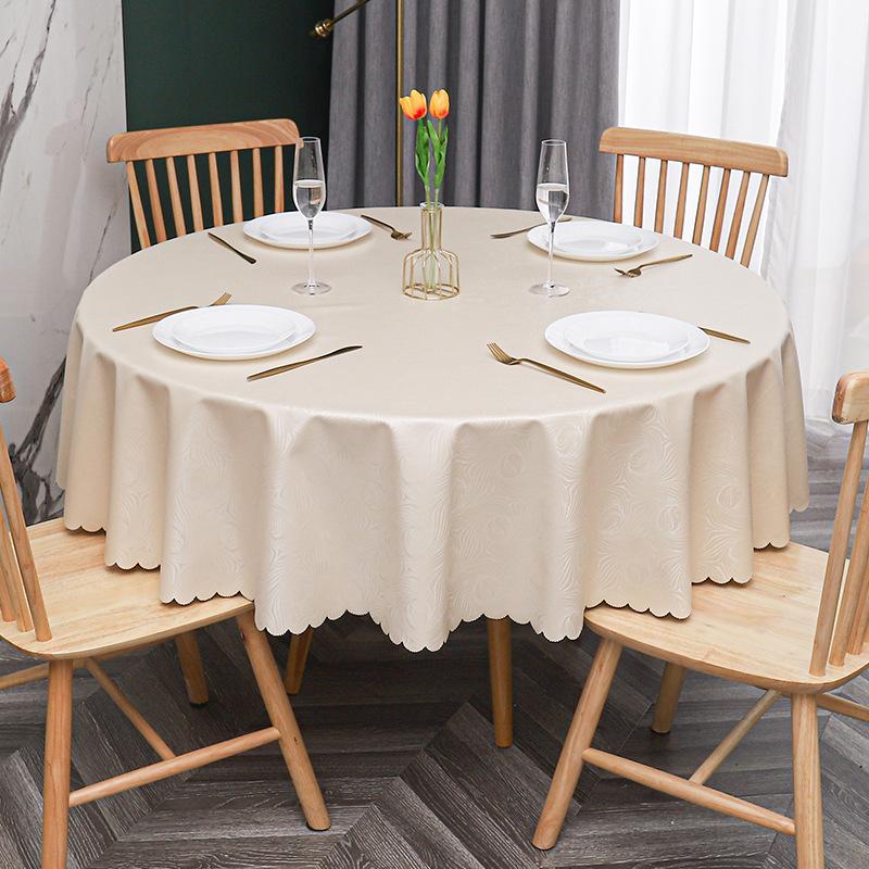 European Waterproof Tablecloth Fabric Oil-Proof And Anti-Scalding Leave-In Tablecloth Hotel Household Round Round Table Dining Table Cloth Tablecloth