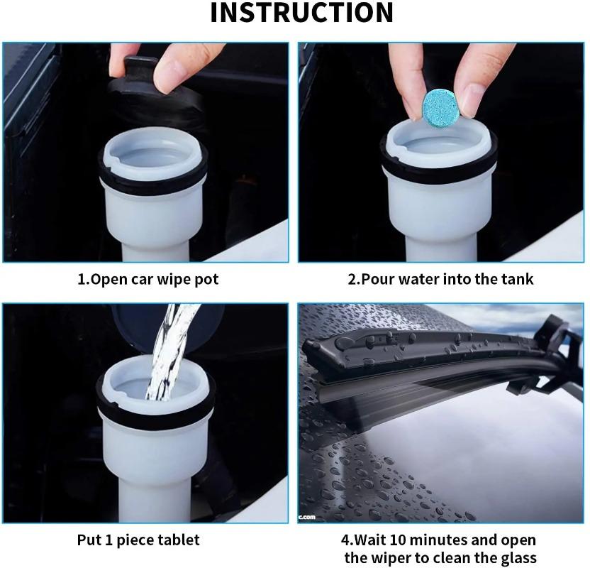 50 Tabletas Concentradas Detergente Limpiador Efervescente para Parabrisas de Coche Ultraclaro Limpiacristales para Hogar Inodoro