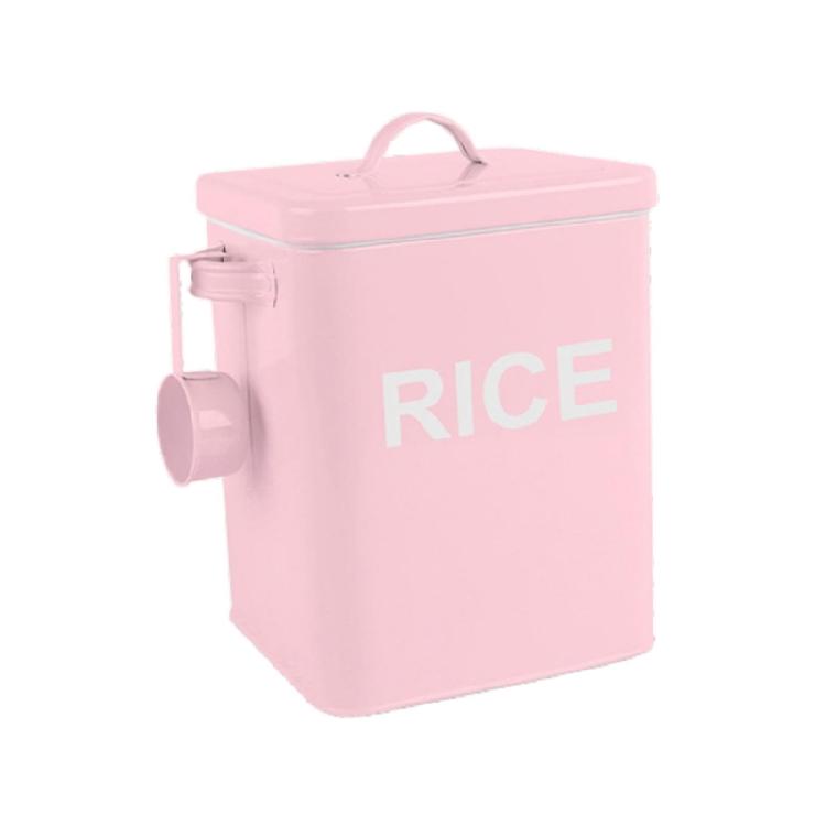 

Storage Container for Nut Cereals and Coffee Use Space Saving Pet Food Canister Kitchen Storage Jar with Spoon and Lid M рожевий