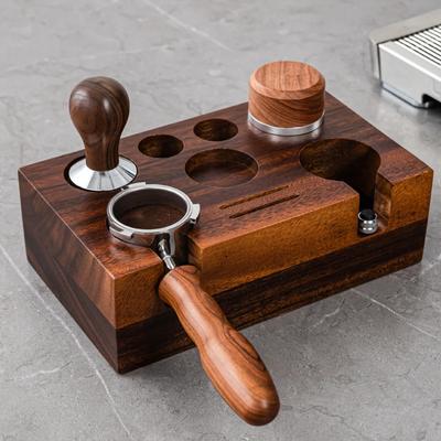 Suport din lemn pentru covoraș de tamper de cafea Organizator de accesorii pentru cafea Stație de tamponare Accesorii pentru cafenea Barista Suport bază de tamponare din lemn