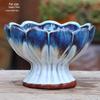 Medium Handmade Ceramic Footed Planter: Breathable, Colored Glaze for Succulents & Green Plants