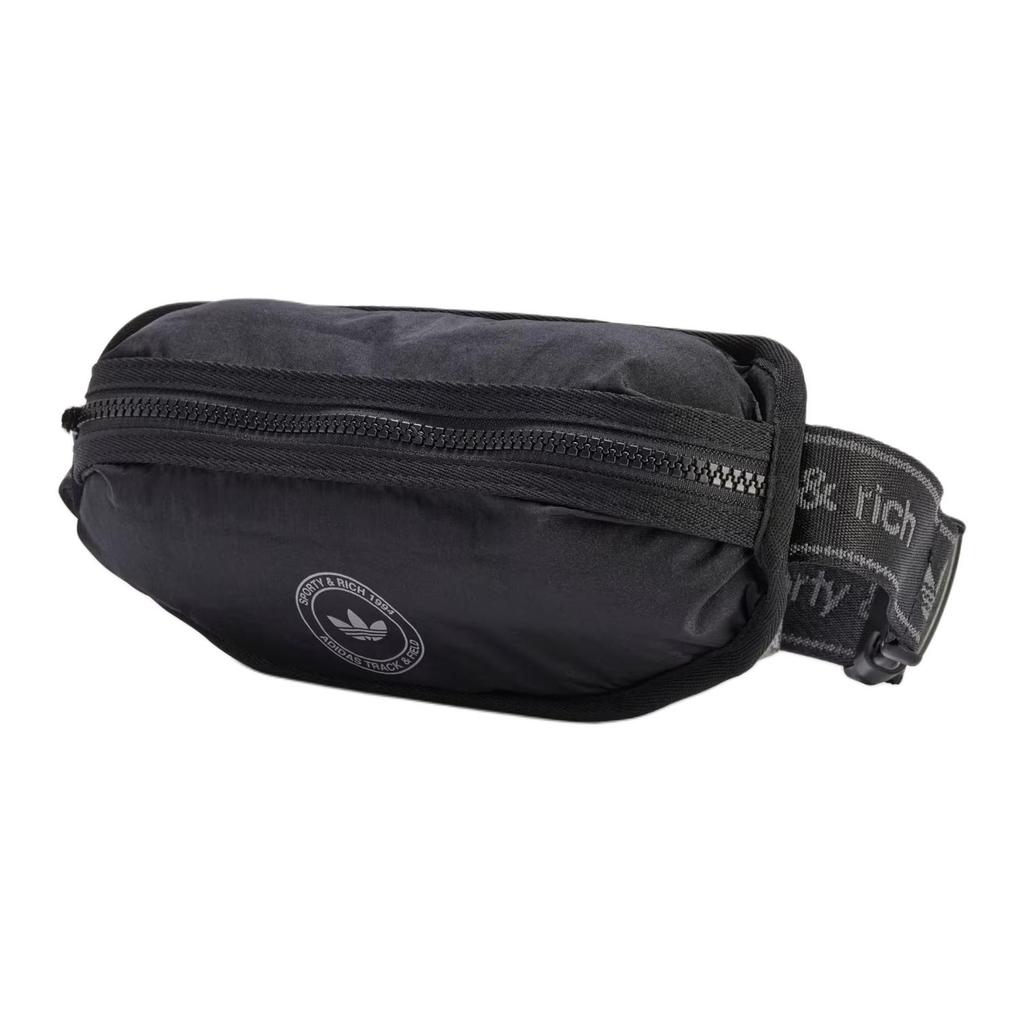 Adidas Originals X Sporty & Rich Collaboration 0.9L Fashionable Versatile Sports Waist Bag Women Waist Bag Black KA0717