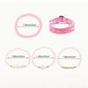 and cross imitation pearl 5-piece for women beaded fashionable set Pink bracelet WWJD bracelet set  Jewelry
