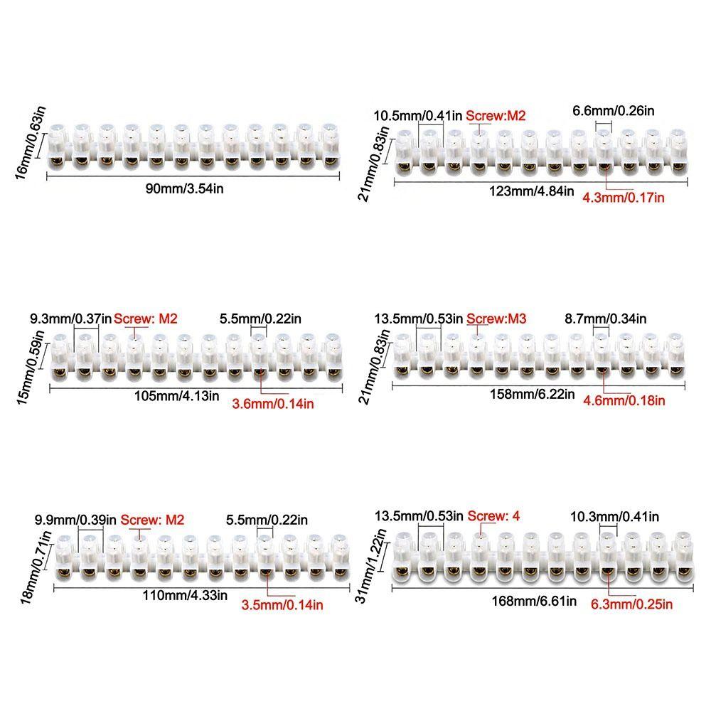 5Pcs Insulated Housing Wire Connector Block Screw Connection Screw Terminal Block  Electrical Wiring