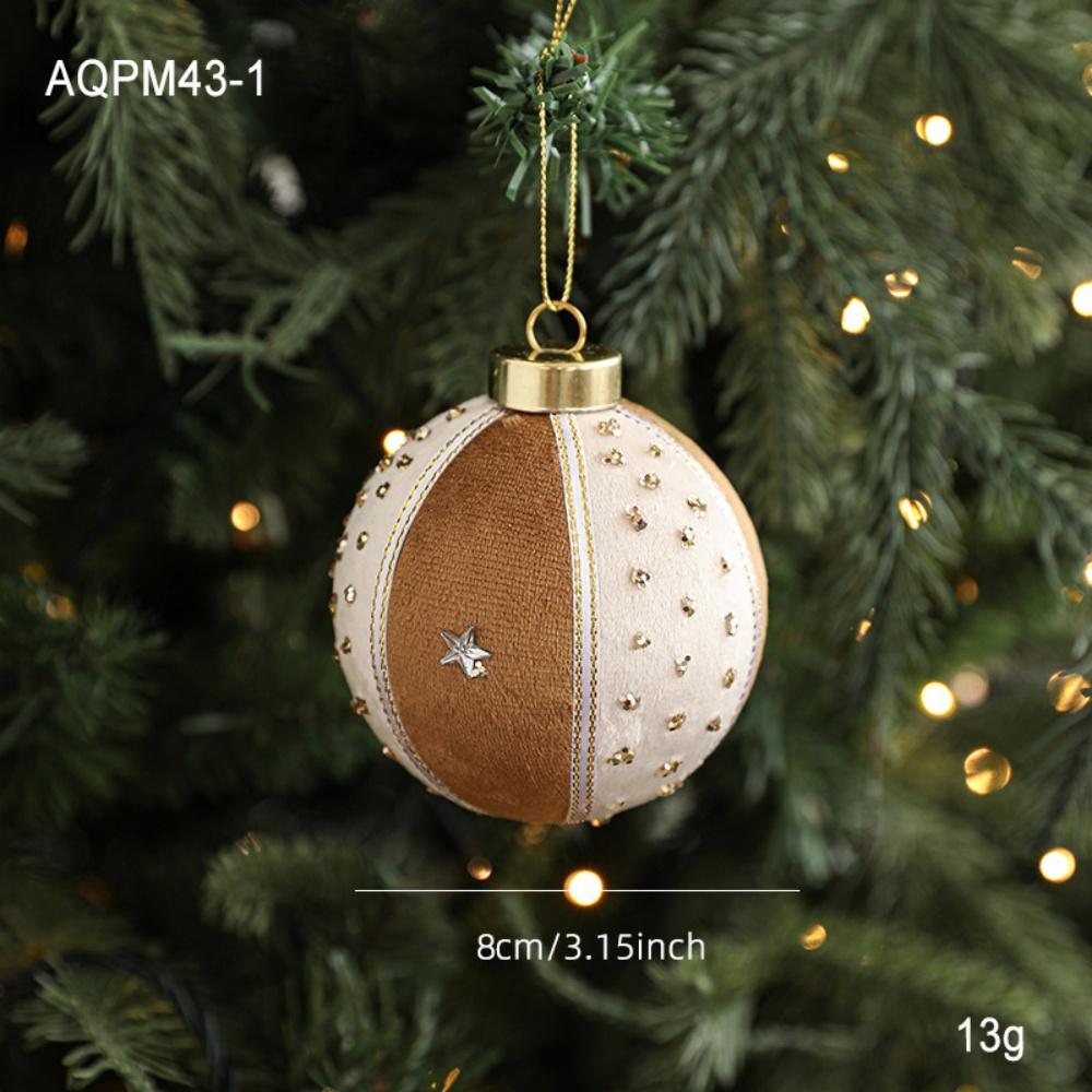 8CM Christmas Ball Green Brown Foam Balls Glitter Sequins Patch Ball DIY Xmas Christmas Tree Hanging Pendants Christmas Decora