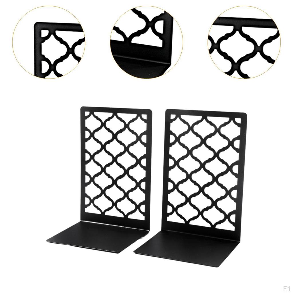 2Pcs Bookends Books Organizer Multifunctional Anti Slip Base Desktop Book Holder Journal