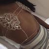 Women's Body Belly Chain Silver Bra Jewelry Sexy Necklace Bikini Sexy Hollowed Out Chest Chain for Beach Party Women