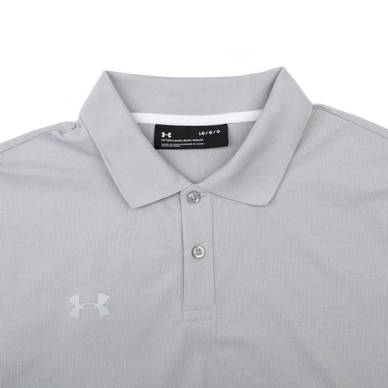 Under Armour Solid Color Breathable Straight Cut Short Sleeve Polo Shirt Men Polo Shirts Gray 23500507-011