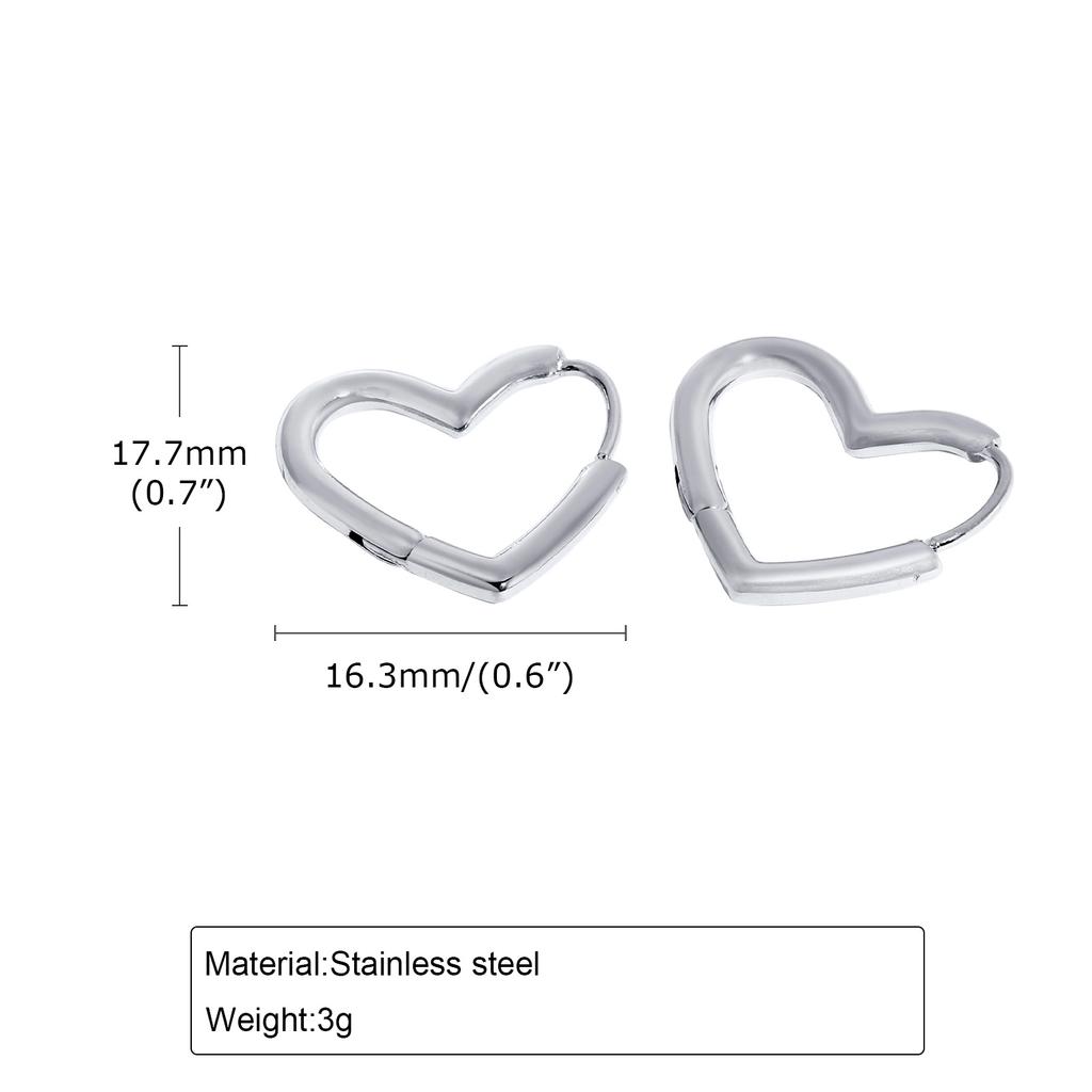 Minimalist Stainless Steel Hoop Earrings For Women, Geometric Oval Heart Gold Plated Huggies Earrings, Chic Jewelry Gift