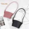 Cup Cover with Handle Hand-Carrying Faux Leather Durable Coffee Cup Holder Hanging Strap Daily Use