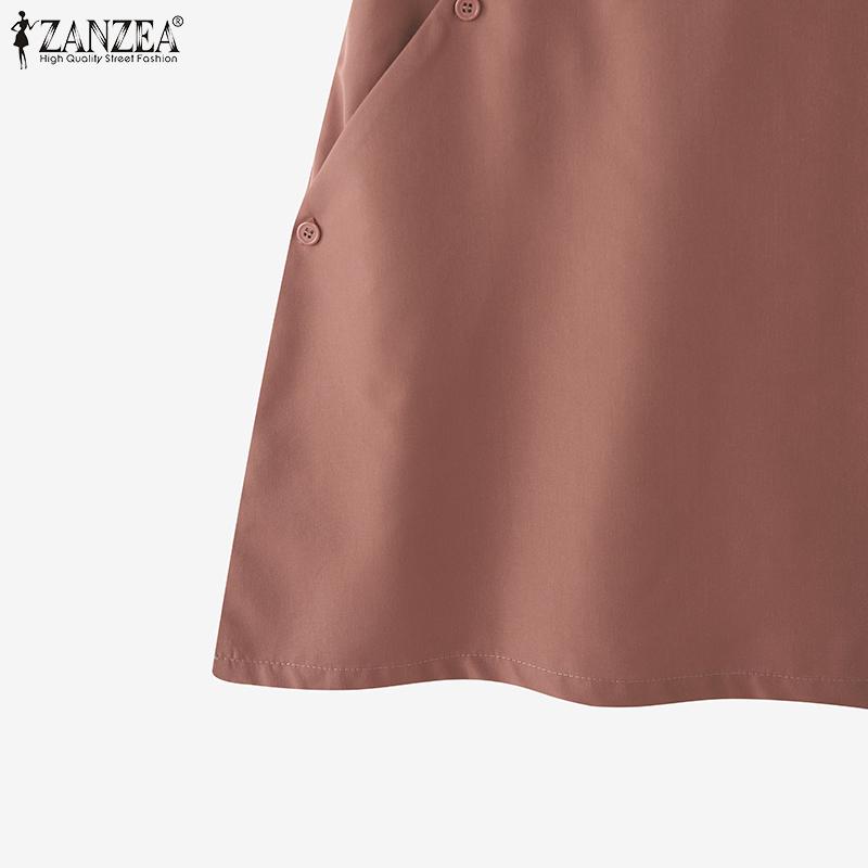 ZANZEA Women Summer Casual V-Neck Loose Sleeveless Dress