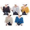 Multiuse Knitted Shawl Wrap With Delicate Cutout Design Easy Wear Shoulder Cover Decorative Collar For Daily Outfit