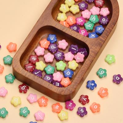 40Pcs Acrylic Flower-Shaped Mixed A-Z Letter Beads For Jewelry Making DIY Bracelet Necklaces
