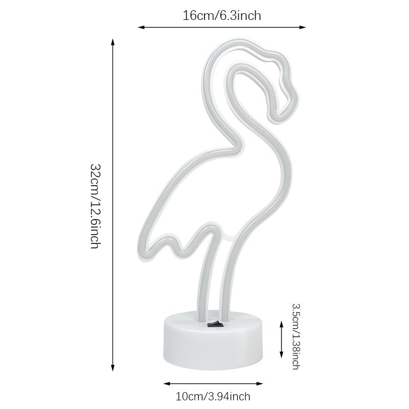 Flamingo Neon Signs Light LED Pink Wall Lamp Room Decor Battery/USB Operated for Gift Children's Bedroom Wedding Party Camping