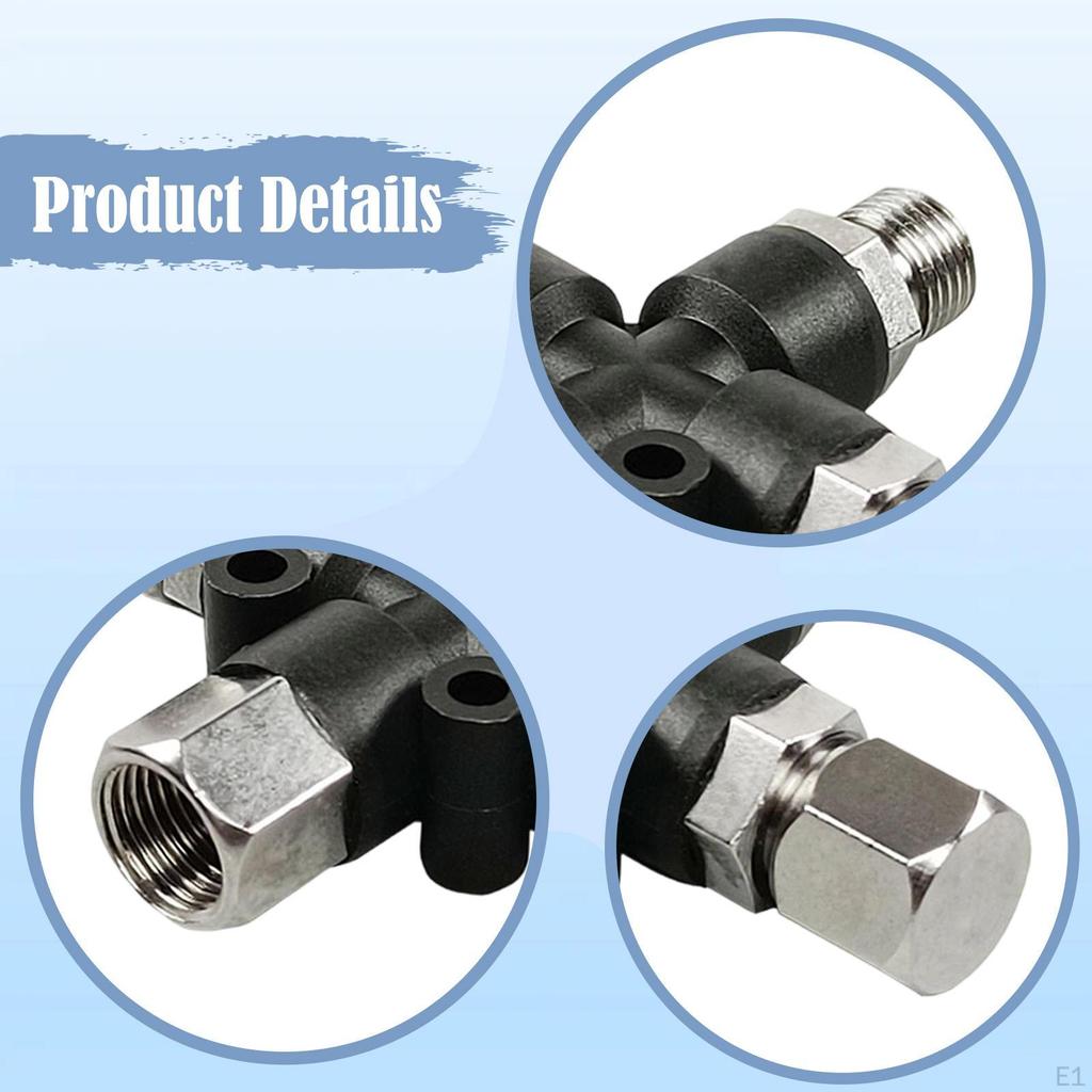 3 Way Air Hose Splitter Connecting Adapter Portable High Performance Professional Easy to Install