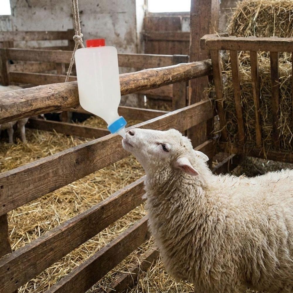 Wall Hanging Lamb Baby Bottle Soft Nipple Pet Milk Feeder Animal Feeding Bottle  Veterinary Use