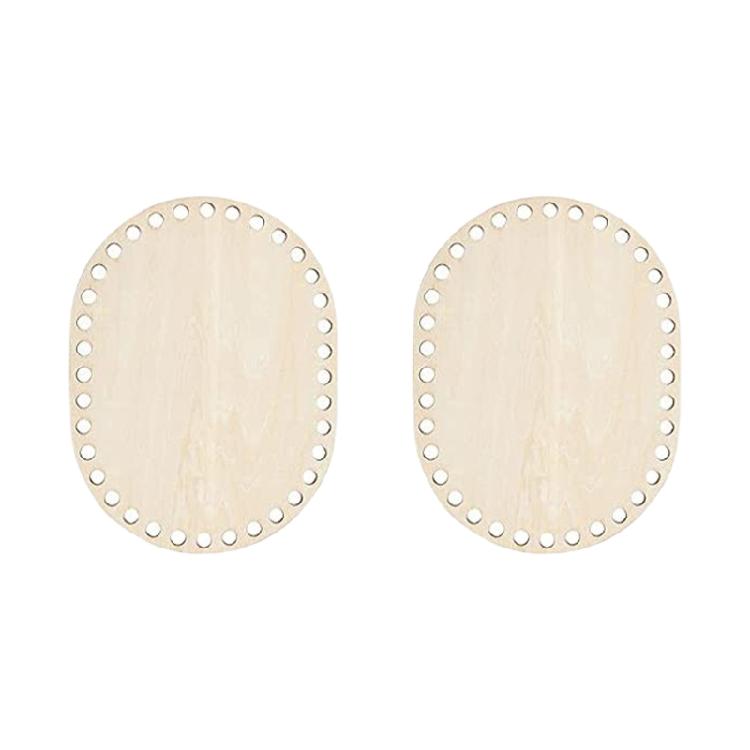 2Pieces Wood Crochet Basket Base Blank Basket Bottoms for Crochet Basket Crafting Crochet Bag Making Sewing Accessories