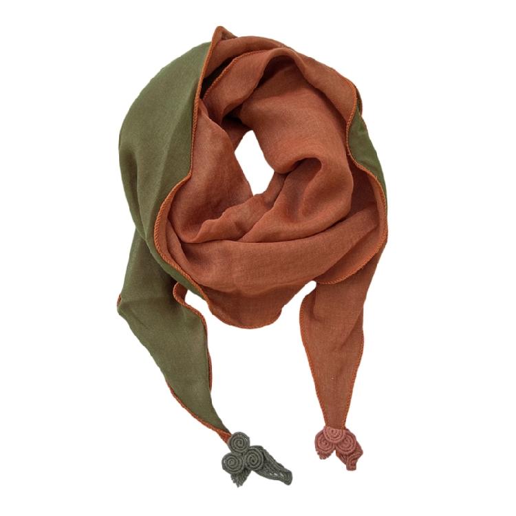 Stylish Cotton Linen Scarf Bandana for Women Double Layer Design Cold Weather Protections Stylish Headscarf Accessory