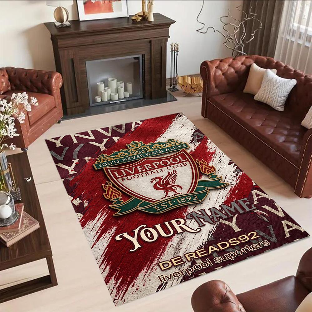 Liverpool Fc Customized Name Area Rug Suitable For Outdoor Balcony Hallway Foyer Antislip Carpet Decorate Offices Perfect Birthdaychristmas Gift Idea